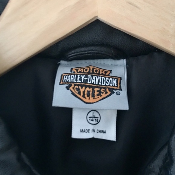 Harley-Davidson Black Faux Leather Biker Jacket - Picture 5 of 6